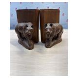 Wood Leopard Book Ends