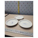 3 corningware pie plates one has small chip