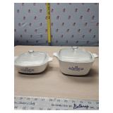 2 pcs corningware casserole dishes