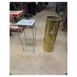 9 1/4ï¿½ x22ï¿½ Metal Plant Stand and brass Umbrella
