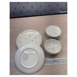 Set of 6 Star Glow Royal China- Atomic Pattern