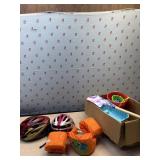 Bike helmets, toddler life vest, and sand toys