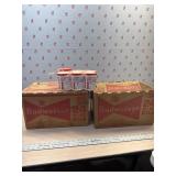 2 vintage 24 count Budweiser Boxes and 6 pack of