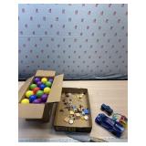 Toys, balls plastic knife and jewelry