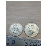1963 Franklin & 1964 Kennedy Half Dollars