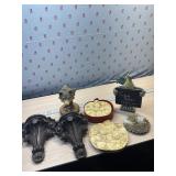 Chicken sign,  decorative shelves, pumpkin