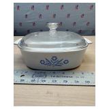 Blue corn flower Corning ware dish with lid