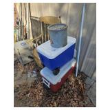 2- coolers and minow bucket