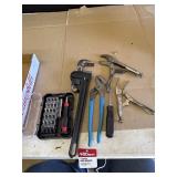 New 14" Pipe Wrench, vise grips and more