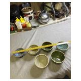 Set of 6 small crock bowls