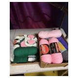 Box lid and bag or yarn