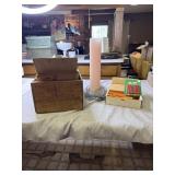 Wood Apricot Crate and candles