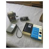 Vintage Hand Radios, pencil sharpener and Tasco