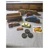 Vintage wood and tin Toys, including Dyna Wheels