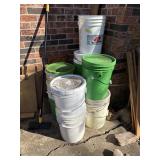 Large lot of bucket with lids