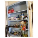 Contents of shelf, bring box- exam gloves trash