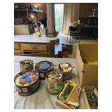 Sewing supplies and wood yard stick