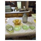 Vintage Gold Yellow Amber Depression Glass