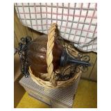 Vintage hanging lamp and basket