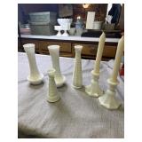 Milk Glass Vases and Candle Holders