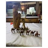 Wood carved Jesus & the cross, camels and more
