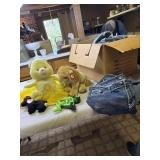 Ty beanie toys and lg box of jeans
