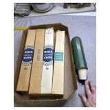 4 boxes of 3 oz cups and metal cup holder vintage