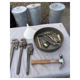 Oil pan, pipe wrenches and more