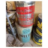 Morton Potato chip can. And Sweetex Shortening