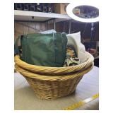 2 wicker laundry baskets and more