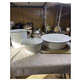 Granite wash rub and 2 pots