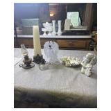 Small oil lamps, candle and Angel items