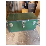Green trunk with key & tray 30ï¿½x17ï¿½x16ï¿½