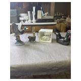 Wales Duck, Eagle oil lamp, swan and rooster