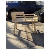 Vintage wood bassinet on wheels