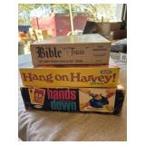 Bible Trivia, Hang on Harvey and Hands down games
