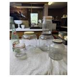 Vintage jars and Dr Pepper Bottle