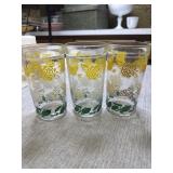 Libbey Yellow Hibiscus Flower Drinking glasses