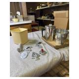 Tin cookie press, cookie cutter flour sifter and