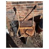 Wheel barrow and wire