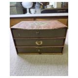 Vintage jewelry box and contents