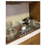 Pie plates, casserole dishes, pressure cooker no