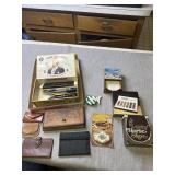 Leather wallet pens and pencils and more