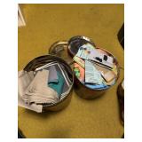 2 tins of quit scrapes and sewing supplies