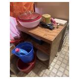 Microwave cart, buckets and more