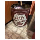 Kraft shortening tin