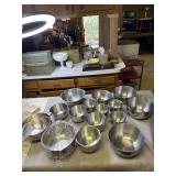 Large lot of various sizes Stainless Steel Bowls