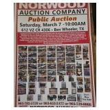 LIVE AUCTION  ONLY  BEN Wheeler TX Sat March 7th