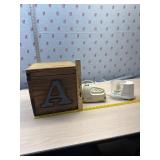 Wooden block toy box, mixer and chopper