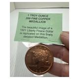 1 Troy Ounce of .999 Copper Medallion
